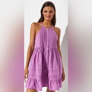 Free People Desert Orchid Hem Halter Mini Dress